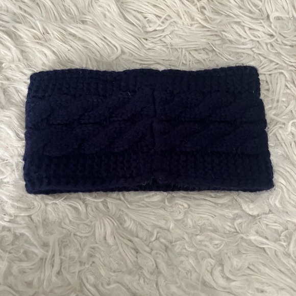 Britt’s Knits Navy Cable Knit Headwarmer - Picture 2 of 3